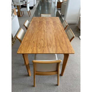 Sala de Jantar com Mesa TP madeira  e Seis Cadeiras Completa 1,80 x 0,90 MEDMJA0010EMIVCAD0085