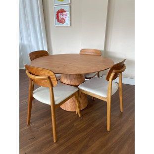 CONJUNTO COM 4 CADEIRAS LAMINADA 1,20 DIAM MIVCAD0212EMBMMJA0012