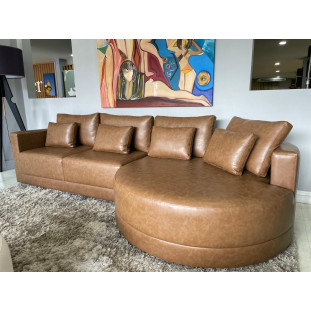 Sofá Fixo Com Chaise e Almofadas Soltas 3,00m - MBISOF5300EMBISOF5301