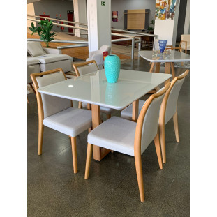 Sala de Jantar com Mesa e Quatro Cadeiras Completa (MIVCAD0085eMLXMJA0001)