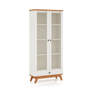 Estante com gavetas e porta de vidro MDCEST0085