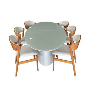 Sala de Jantar com Mesa 1,80 e seis Cadeiras Completa MKIMJA0039EM99CAD0343