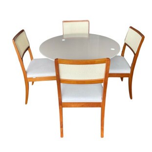 CONJUNTO COM 4 CADEIRAS 1,20 DIAM MHECAD0758EMBMMJA0003