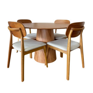 CONJUNTO COM 4 CADEIRAS LAMINADA 1,20 DIAM MIVCAD0212EMBMMJA0012