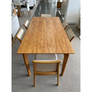 Sala de Jantar com Mesa TP madeira  e Seis Cadeiras Completa 1,80 x 0,90 MEDMJA0010EMIVCAD0085