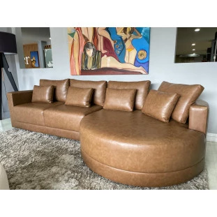 Sofá Fixo Com Chaise e Almofadas Soltas 3,00m - MBISOF5300EMBISOF5301