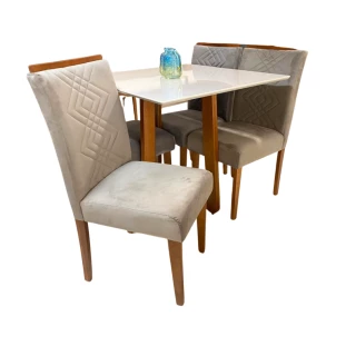 Sala de Jantar com Mesa de 90x90 e Quatro Cadeiras M99CAD0422EM99MJA0464