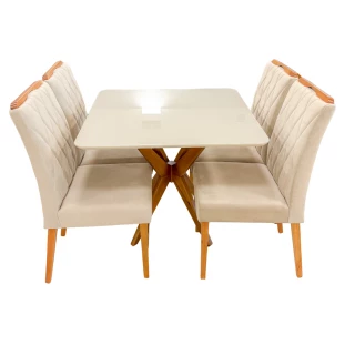 Sala de Jantar com Mesa de 90x90 e Quatro Cadeiras M99CAD0441EM99MJA0482