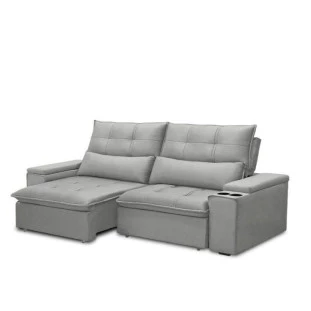 Sofá 4 Lugares Retrátil Reclinável Veludo 250cm MBISOF4723 !!!PROMOÇÃO DE ANIVERSÁRIO!!!