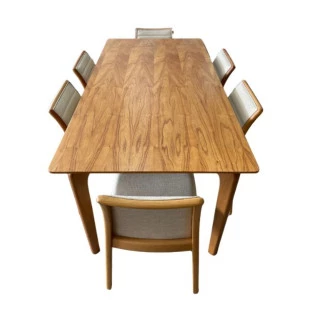 Sala de Jantar com Mesa TP madeira  e Seis Cadeiras Completa 1,80 x 0,90 MEDMJA0010EMIVCAD0085