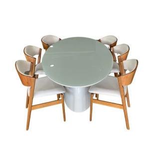 Sala de Jantar com Mesa 1,80 e seis Cadeiras Completa MKIMJA0039EM99CAD0343