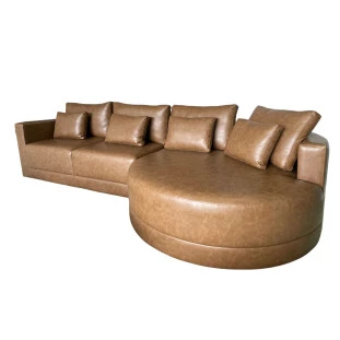 Sofá Fixo Com Chaise e Almofadas Soltas 3,00m - MBISOF5300EMBISOF5301